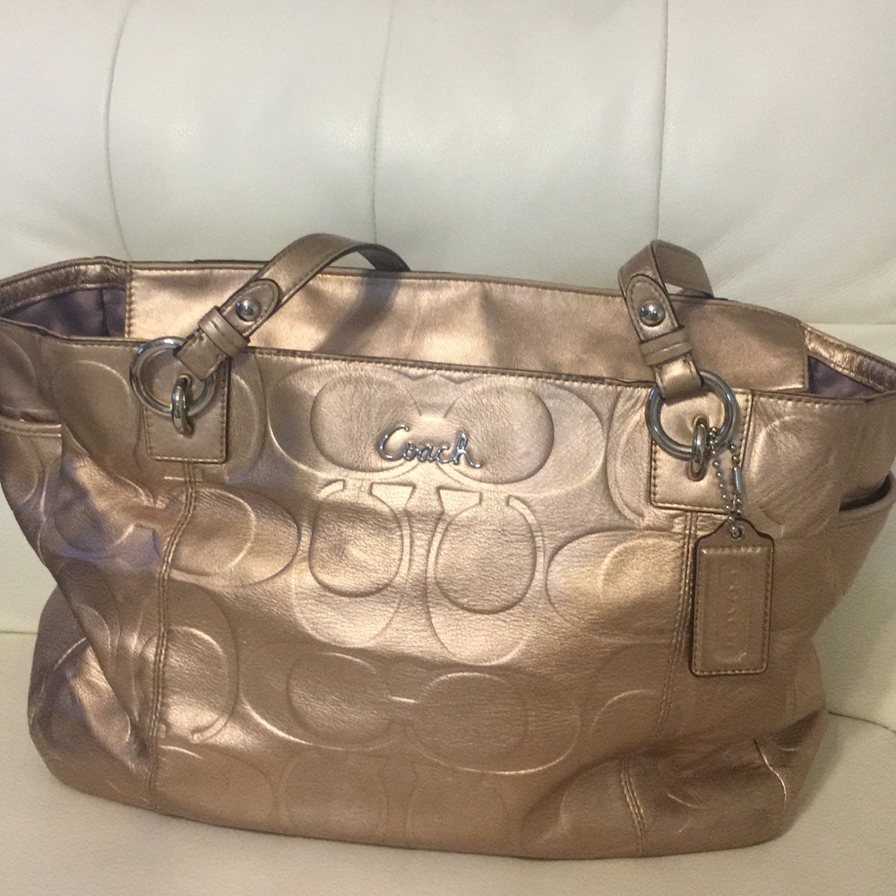Coach Gold Leather Small Tote
